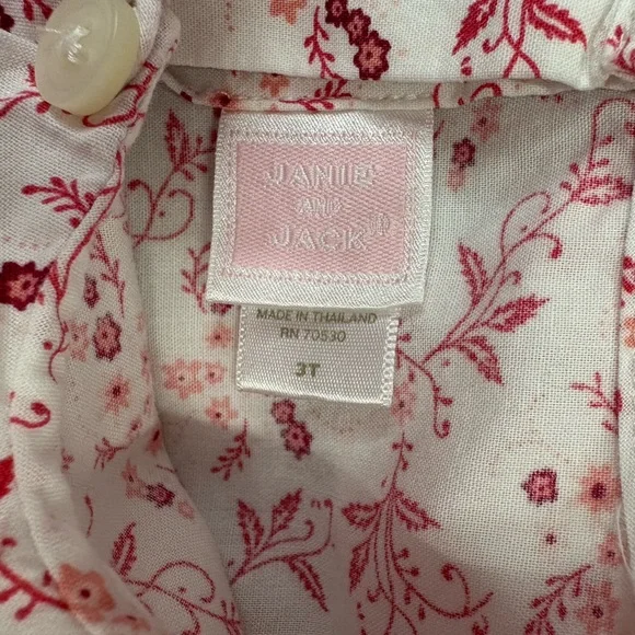 Janie and Jack Pink Floral Blouse - Picture 2 of 4